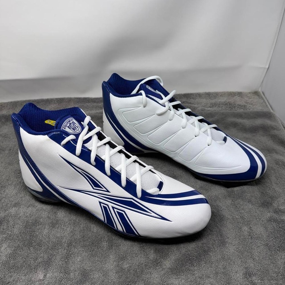 Sample KTS Deadstock Reebok RBX NFL Mens Sz 13.5 White Blue football cleats HTF